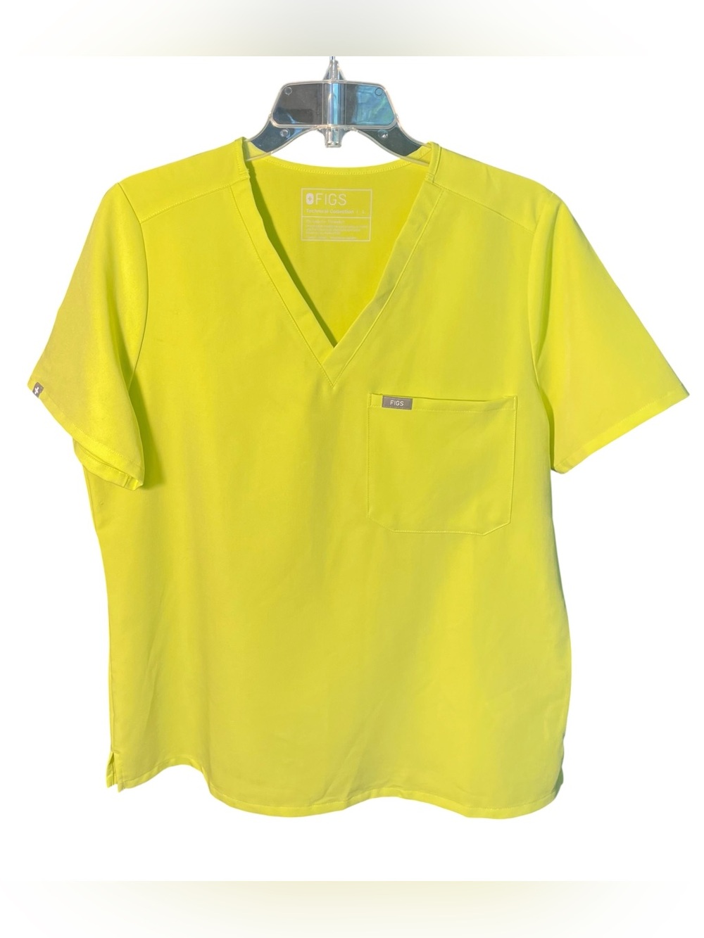 SOLD💛💚FIGS Catarina One-Pocket Scrub Top Limited edition color-Citrine Large EUC - Picture 5 of 8